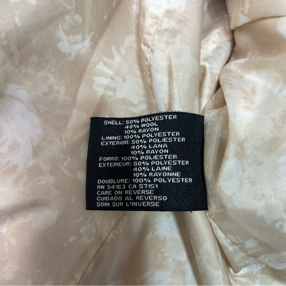 Guess Pink Boucle Double Breasted Wool Peacoat Cutaway Winter Dress Coat Medium - Picture 12 of 15